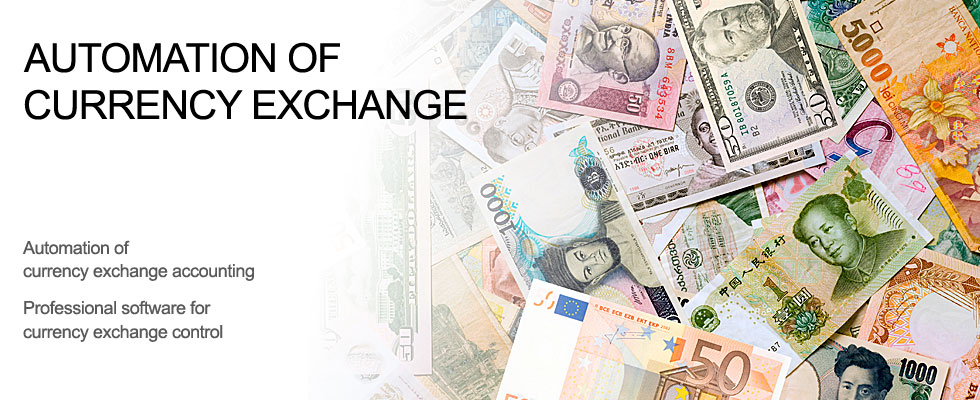 Currency exchange program, money exchange application. Currency exchange database