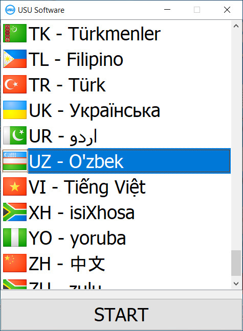 Dasturni boshlashda siz tilni tanlashingiz mumkin.