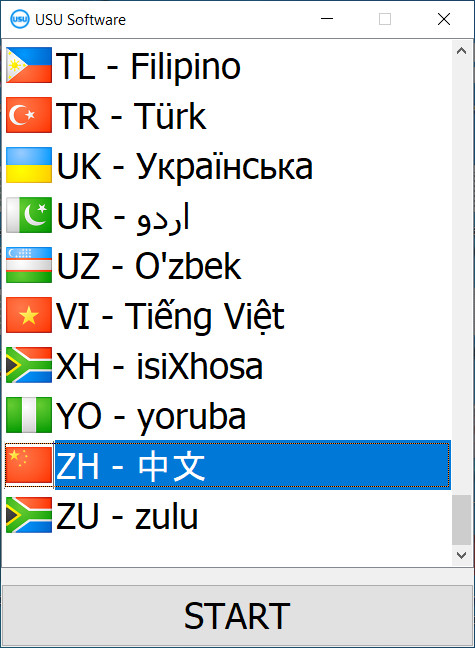 启动程序时，可以选择语言。