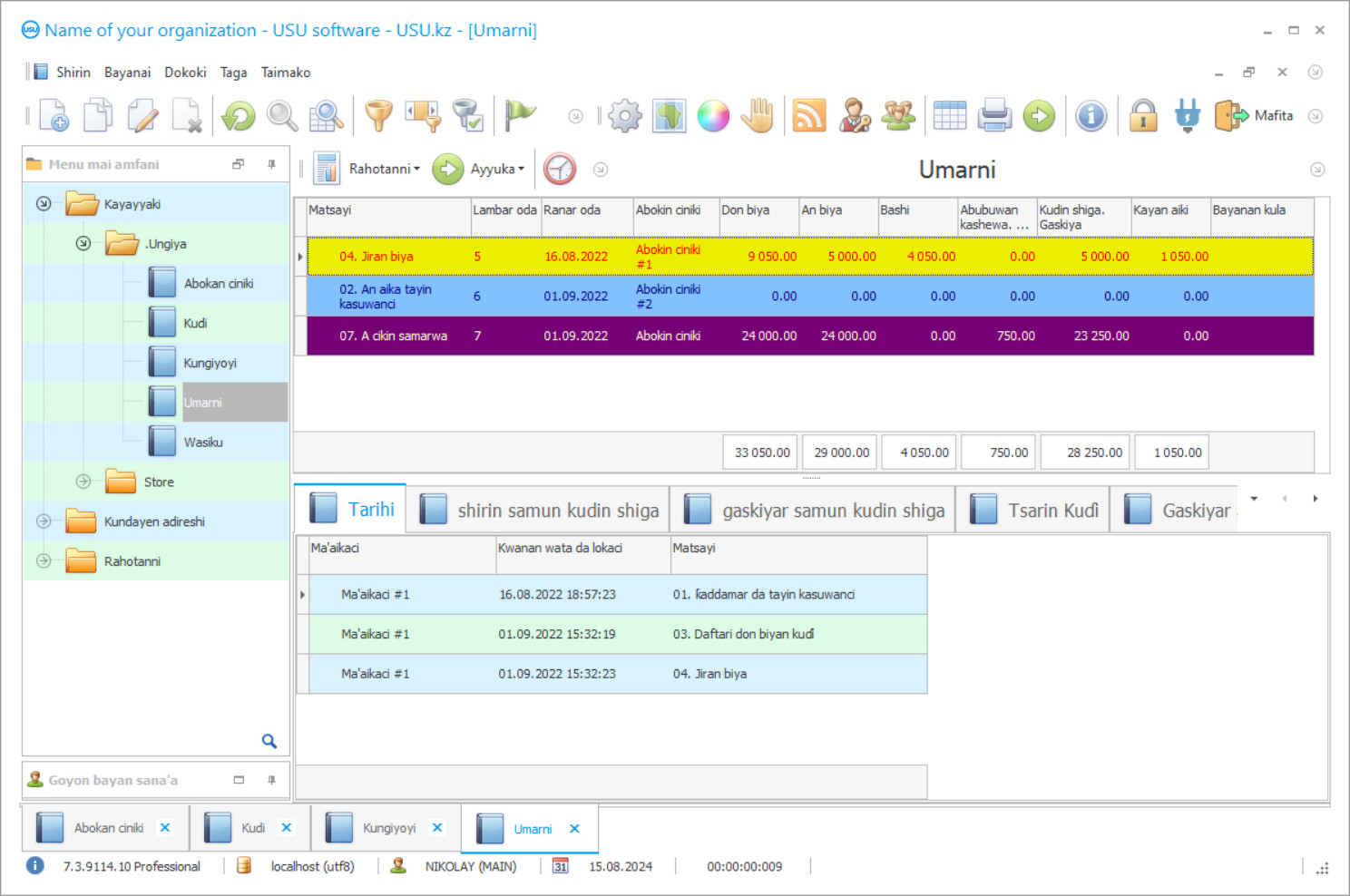Lissafin ayyukan talla - Hoton shirin
