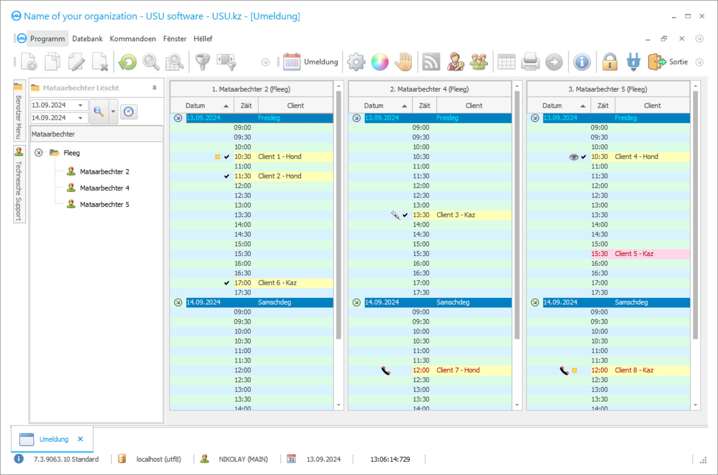 Software fir e Fleegesalon - Programm Screenshot