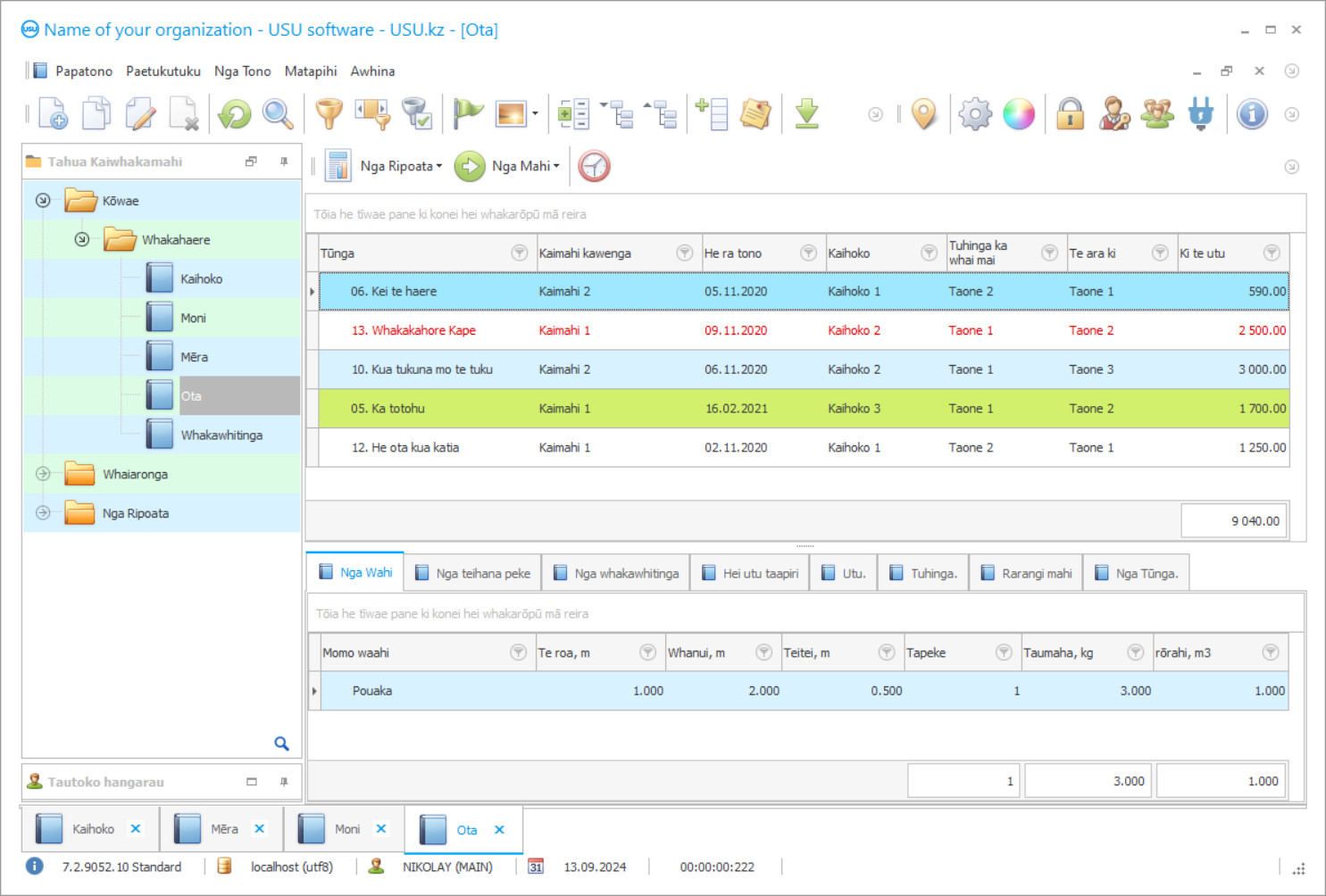 Te kaute o nga ratonga tuku - Whakaahuatanga hōtaka