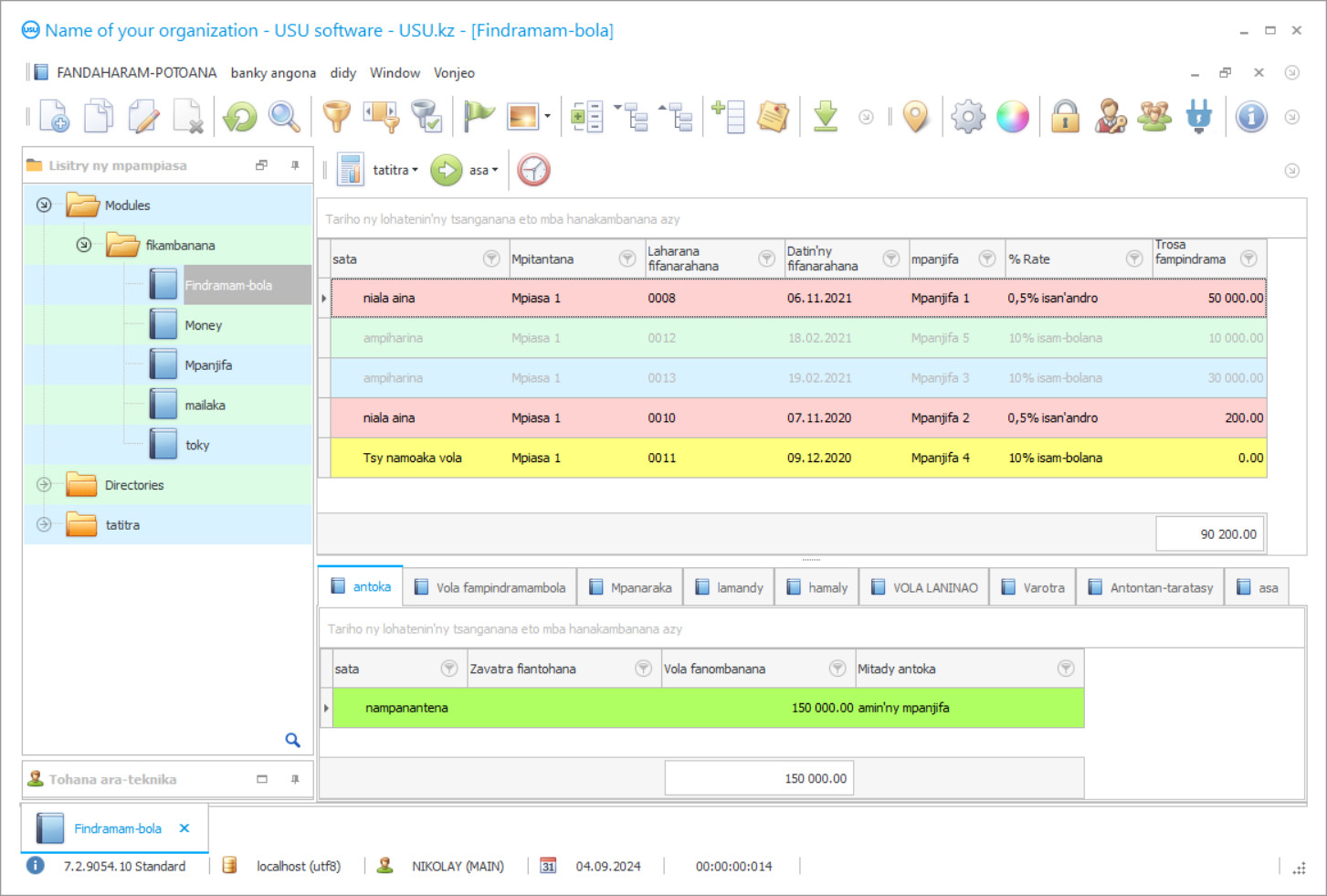 Fandaharam-bola amin'ny kaontim-bola sy trosa - Pikantsary fandaharana