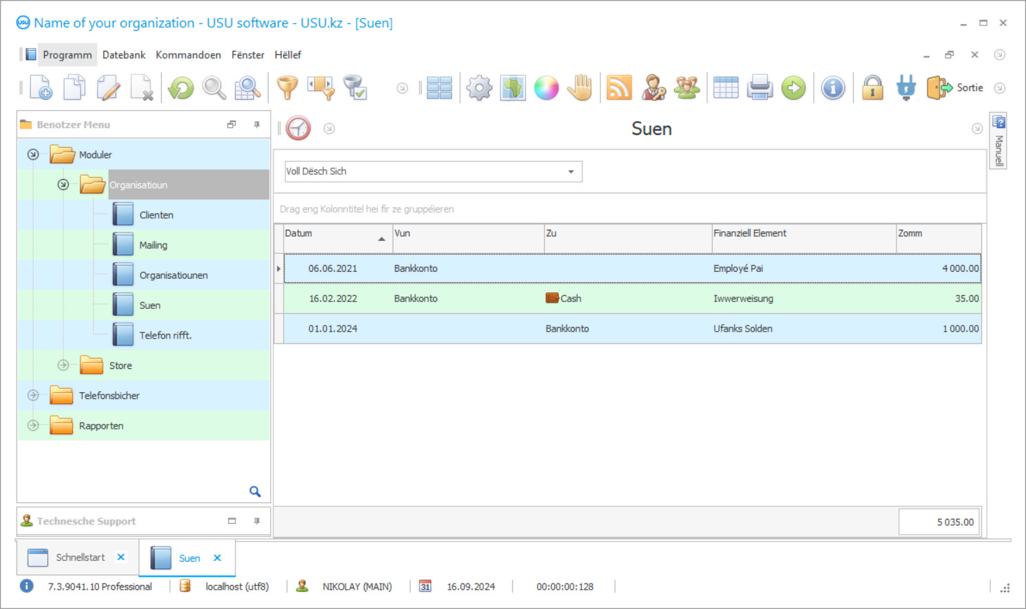 Programm vun Comptablesmethod fir eng individuell Entrepreneur - Programm Screenshot