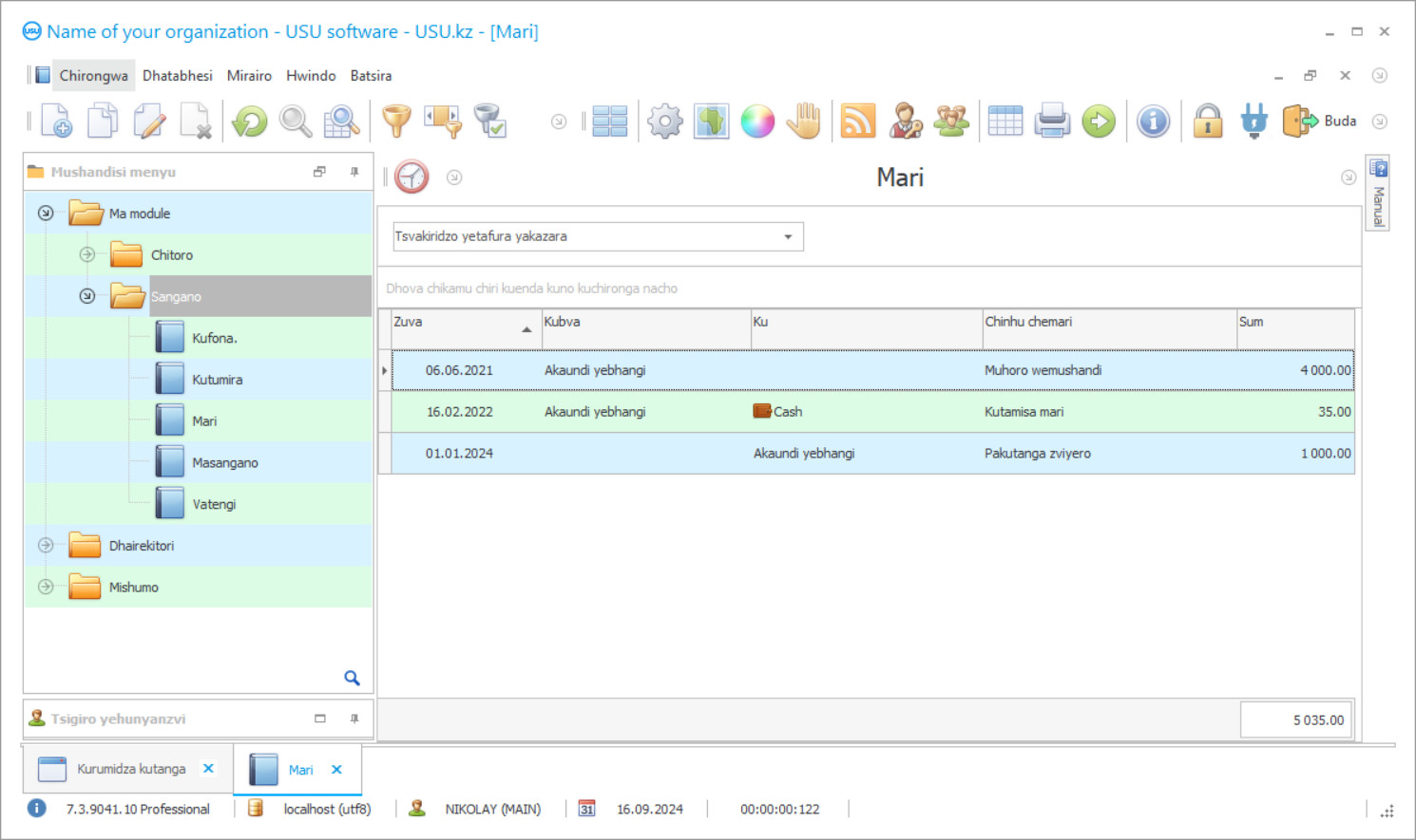 Chirongwa che accounting kune mumwe muzvinabhizinesi - Chirongwa screenshot