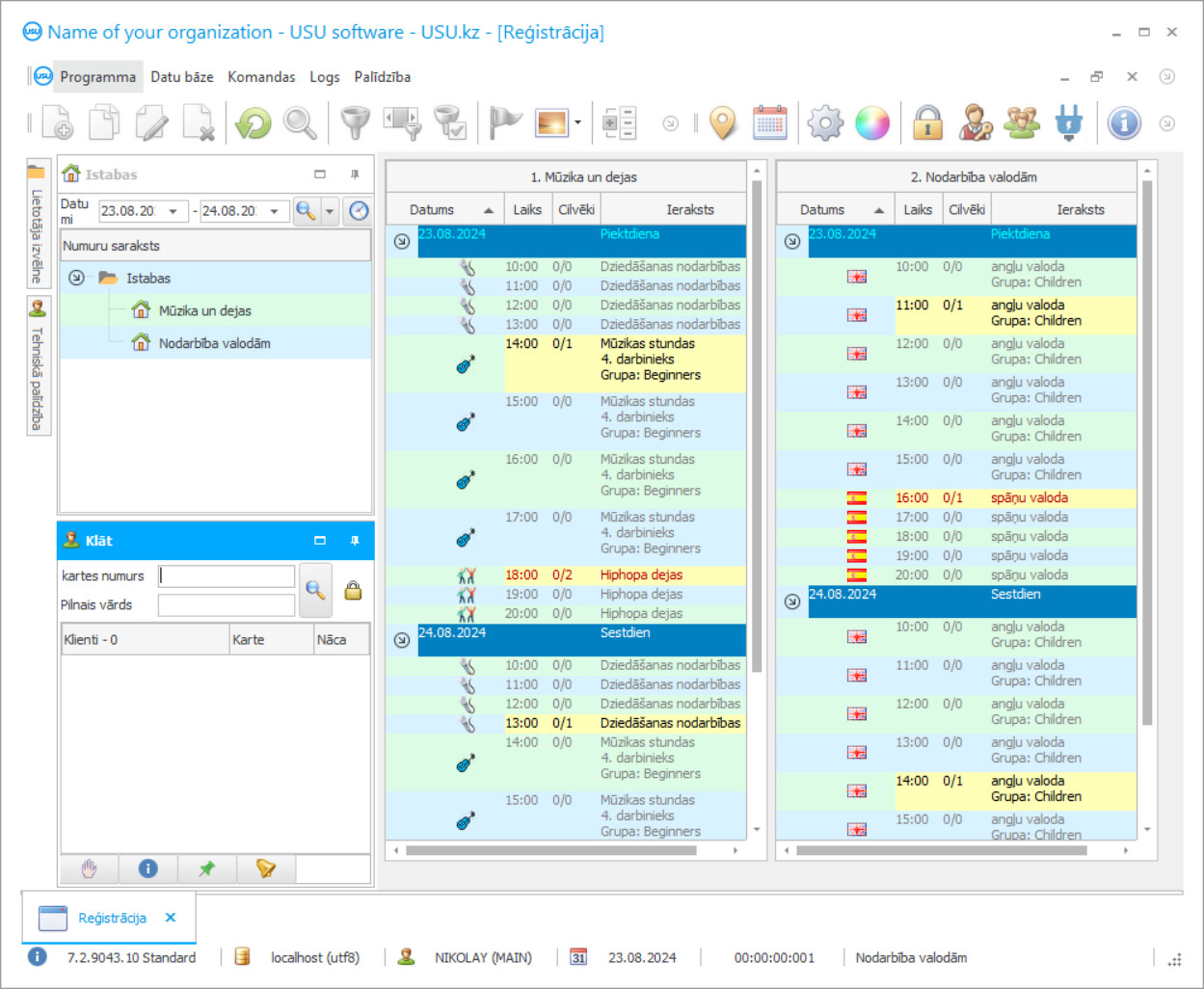 Stundu uzskaite - Programmas ekrānuzņēmums