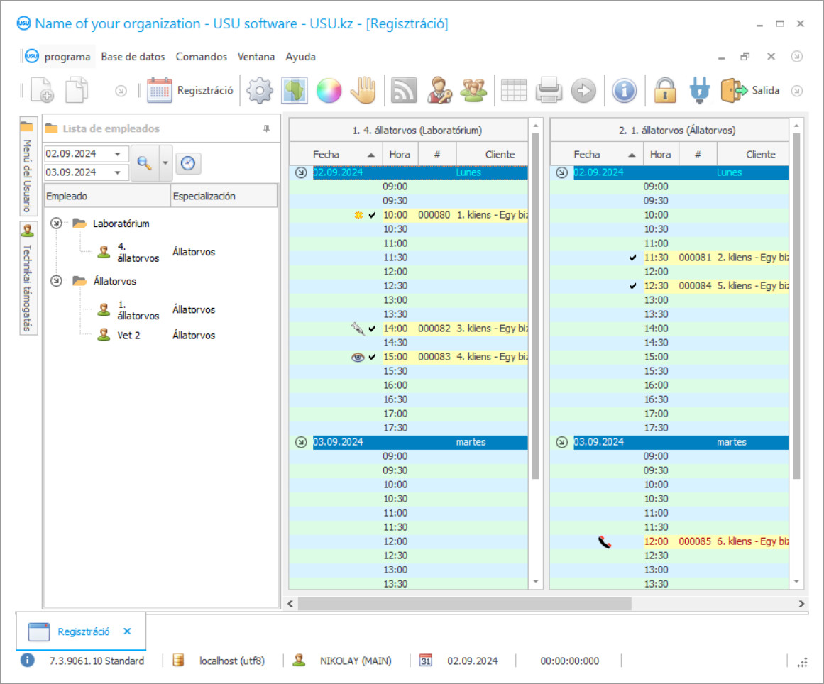 Program állatorvosi klinikára - Program képernyőképe